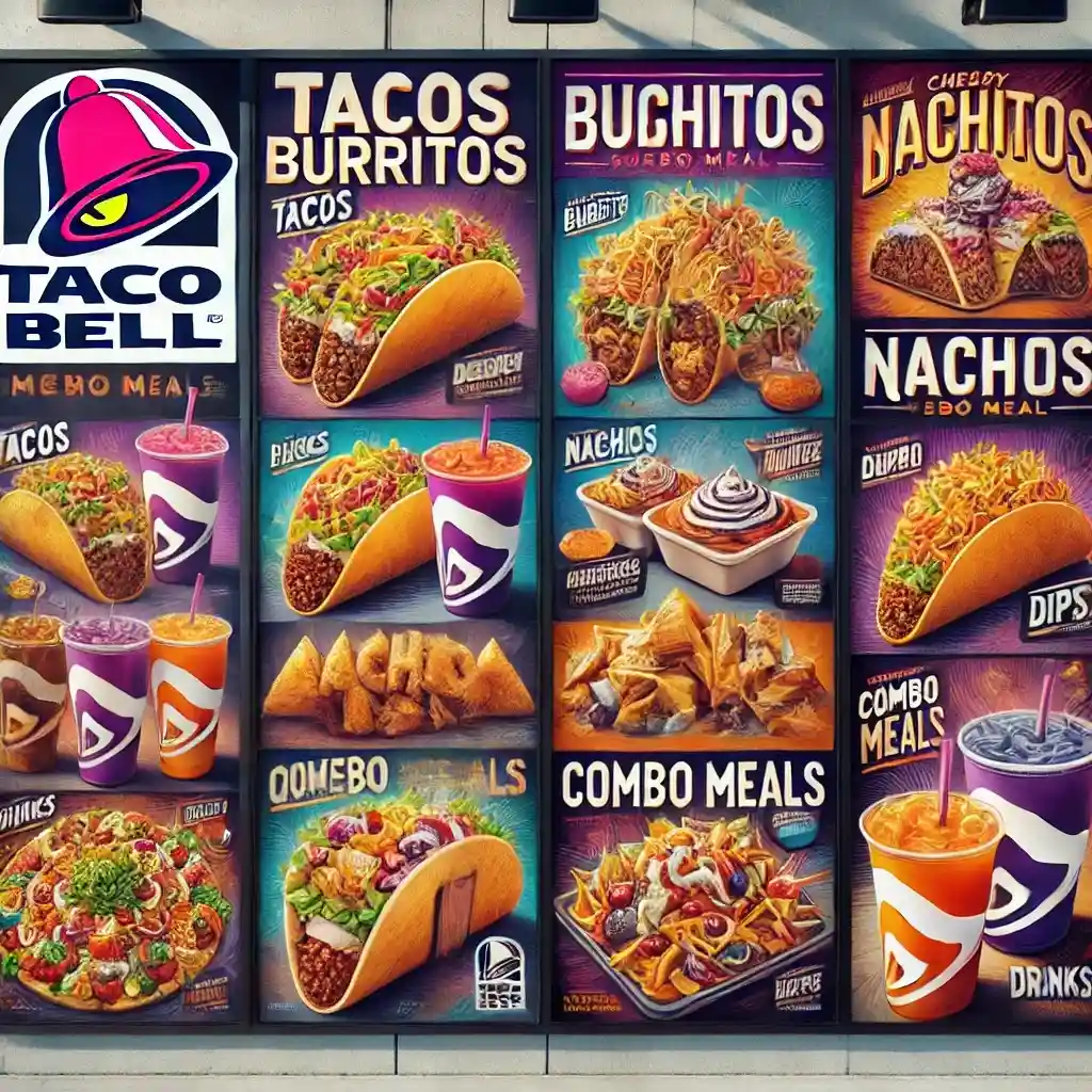Taco Bell menu with prices